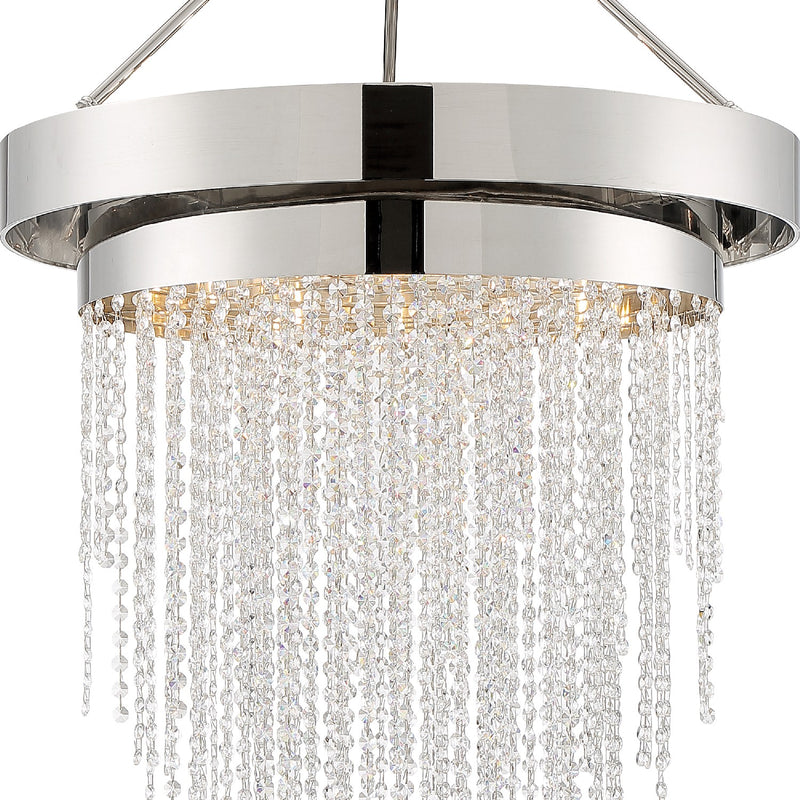 Crystorama CLA-A3207-PN-CL-MWP Six Light Chandelier, Polished Nickel