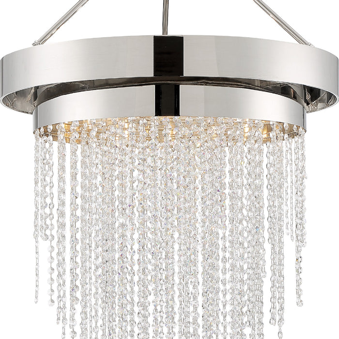 Crystorama CLA-A3207-PN-CL-MWP Six Light Chandelier, Polished Nickel