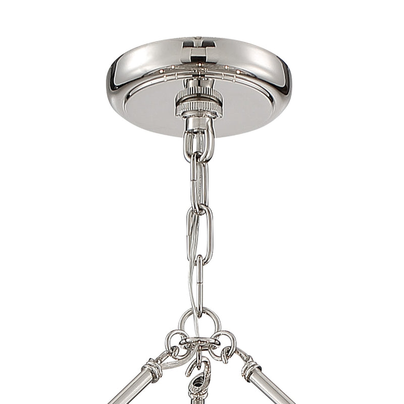 Crystorama CLA-A3207-PN-CL-MWP Six Light Chandelier, Polished Nickel