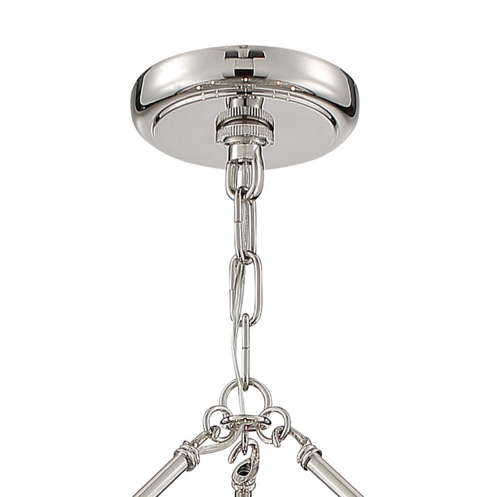 Crystorama CLA-A3207-PN-CL-MWP Six Light Chandelier, Polished Nickel