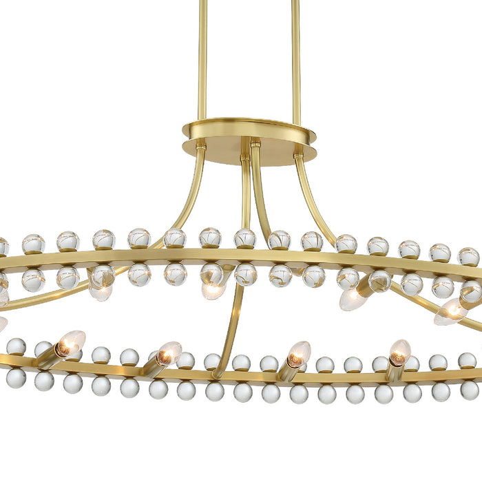 Crystorama CLO-8897-AG 12 Light Chandelier, Aged Brass