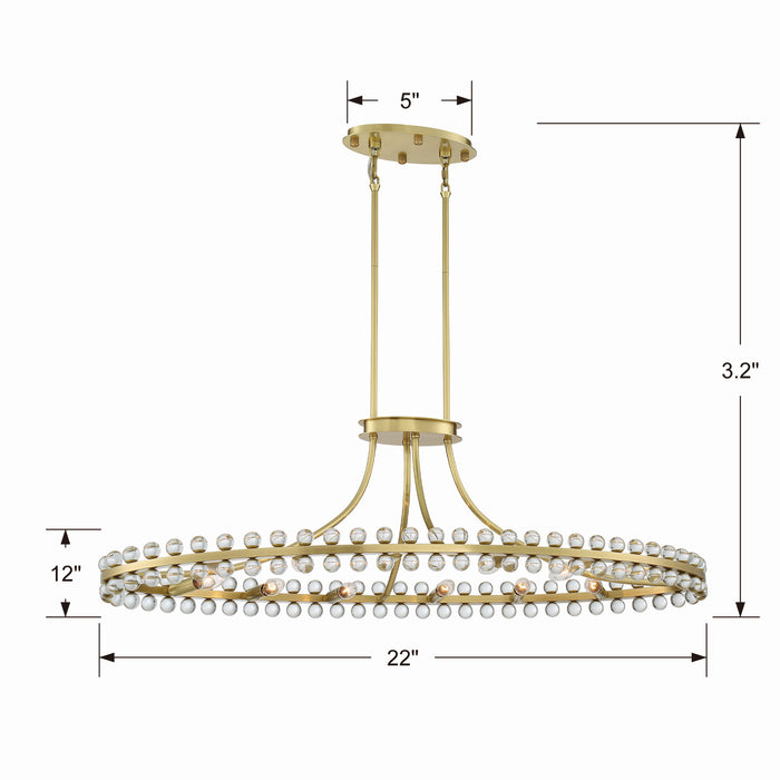 Crystorama CLO-8897-AG 12 Light Chandelier, Aged Brass