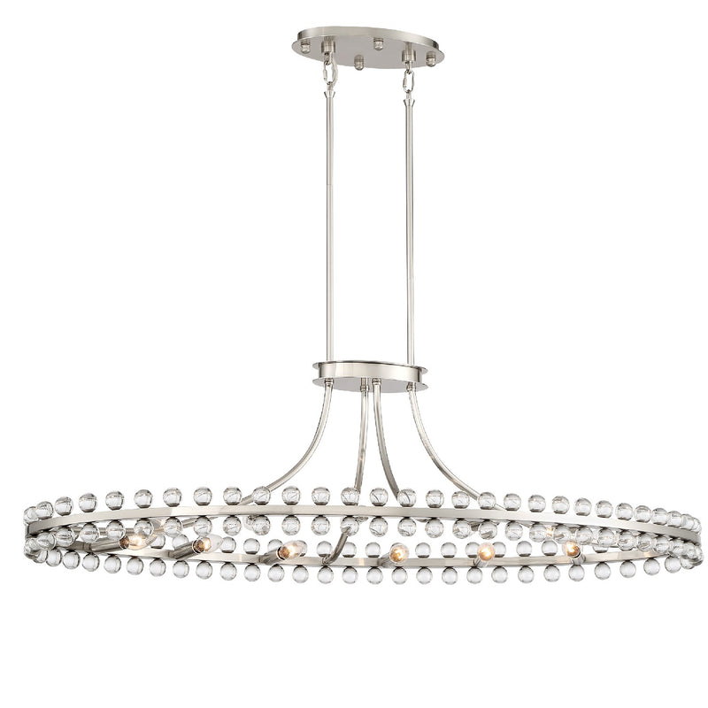 Crystorama CLO-8897-BN 12 Light Chandelier, Brushed Nickel