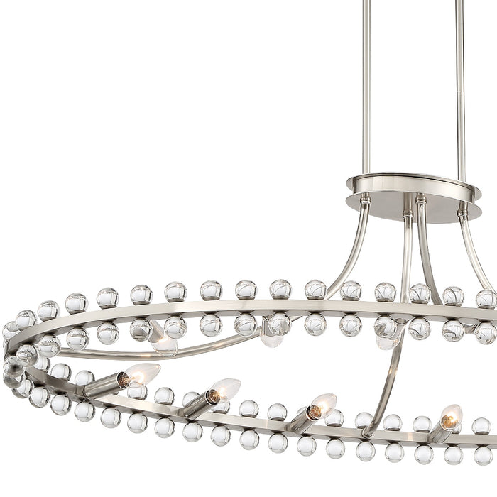 Crystorama CLO-8897-BN 12 Light Chandelier, Brushed Nickel