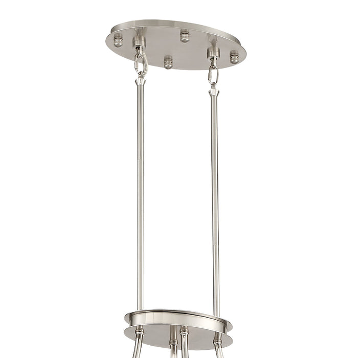 Crystorama CLO-8897-BN 12 Light Chandelier, Brushed Nickel