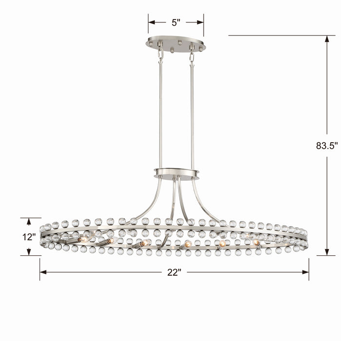 Crystorama CLO-8897-BN 12 Light Chandelier, Brushed Nickel