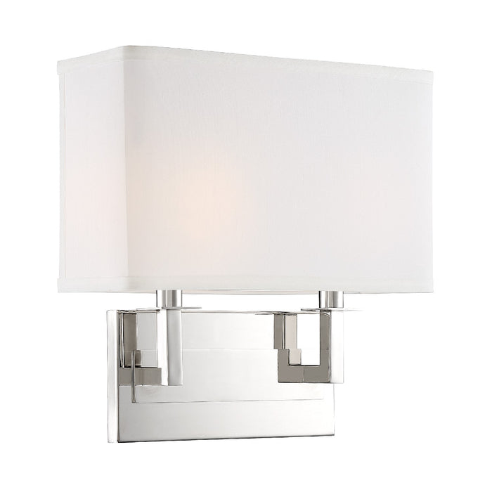Crystorama DUR-A3542-PN Two Light Wall Sconce, Polished Nickel