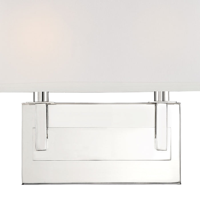 Crystorama DUR-A3542-PN Two Light Wall Sconce, Polished Nickel