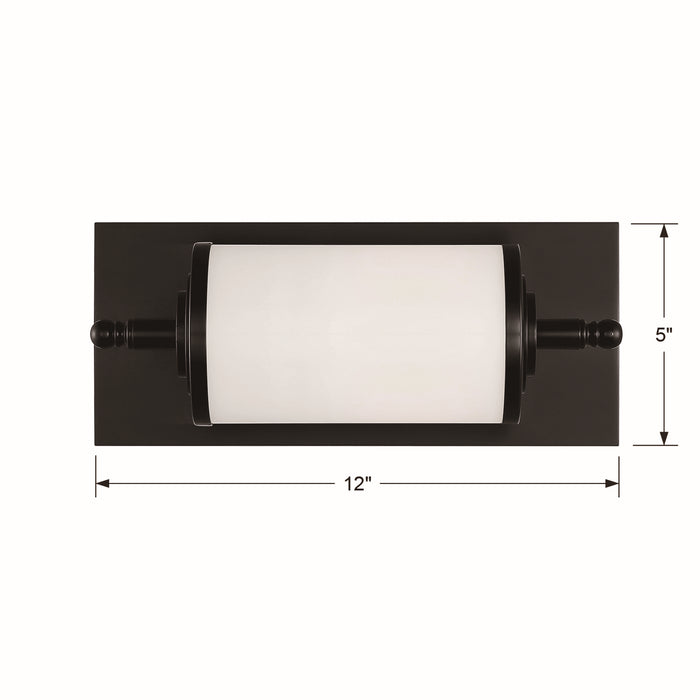 Crystorama FOS-A8050-MK LED Bathroom Vanity, Matte Black