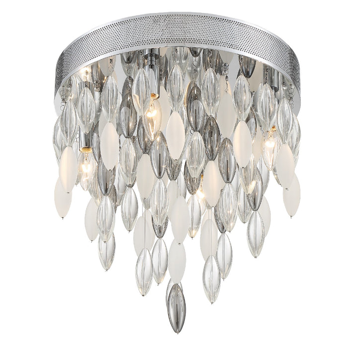 Crystorama HUD-A2214-CH Four Light Flush Mount, Polished Chrome