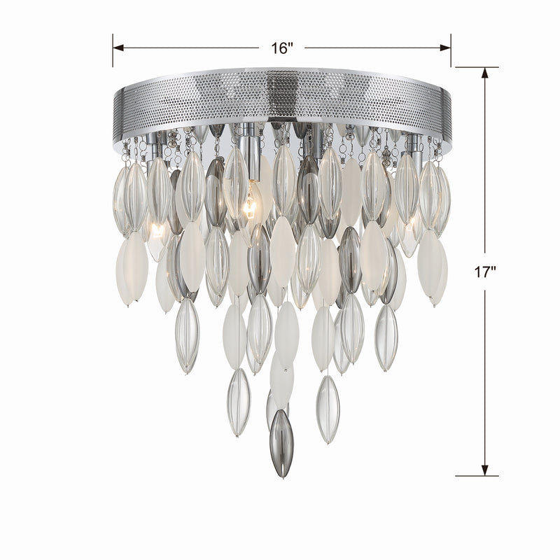 Crystorama HUD-A2214-CH Four Light Flush Mount, Polished Chrome