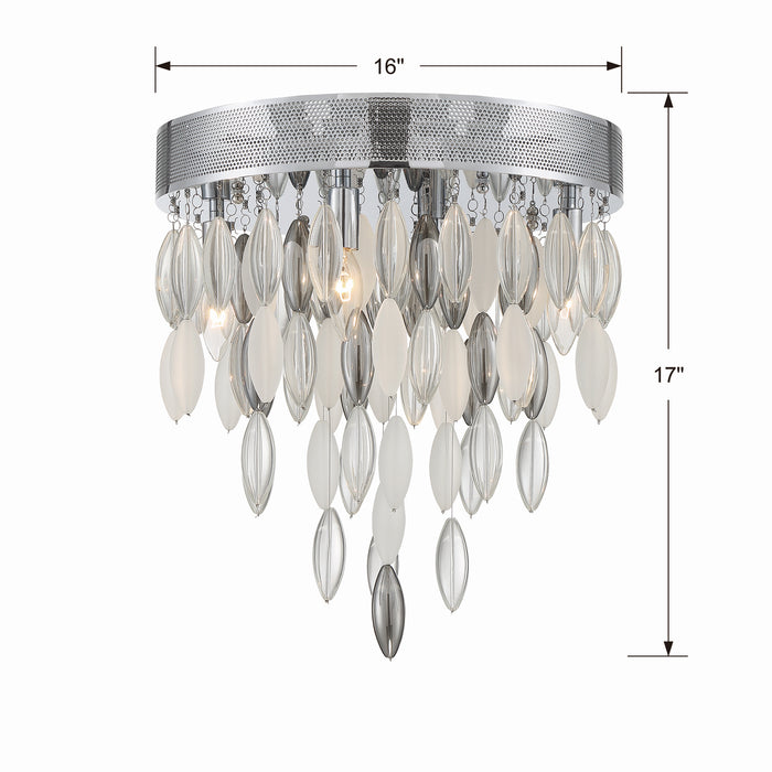 Crystorama HUD-A2214-CH Four Light Flush Mount, Polished Chrome