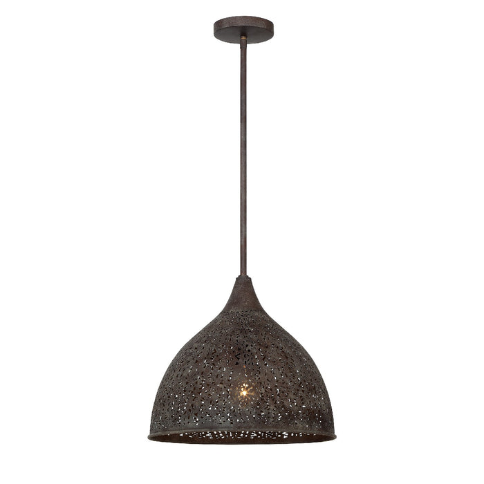 Crystorama JAS-A5010-FB One Light Pendant, Forged Bronze