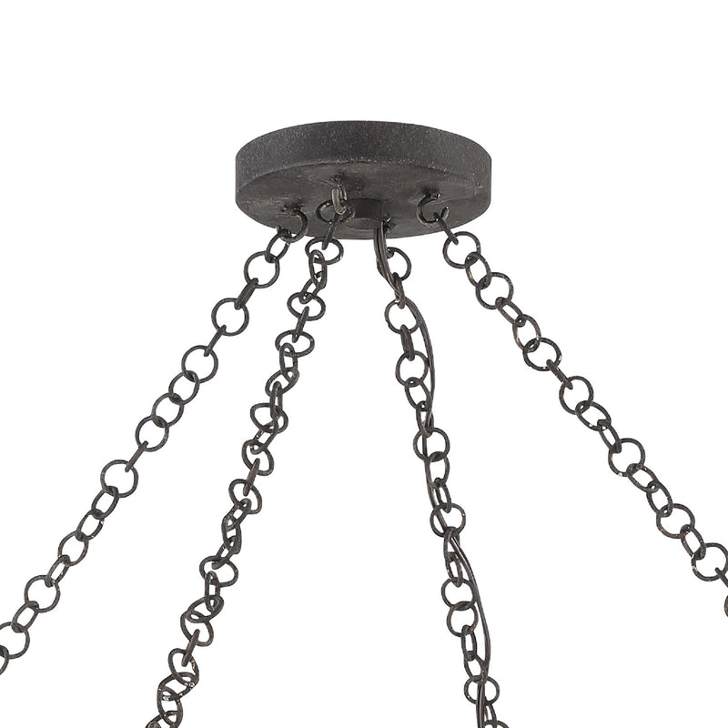 Crystorama JAS-A5016-FB Six Light Chandelier, Forged Bronze