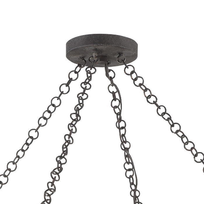 Crystorama JAS-A5016-FB Six Light Chandelier, Forged Bronze