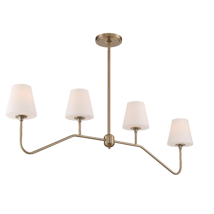 Crystorama KEE-A3004-VG Four Light Chandelier, Vibrant Gold