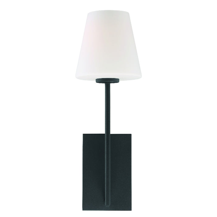 Crystorama LEN-250-OP-BF One Light Wall Sconce, Black Forged