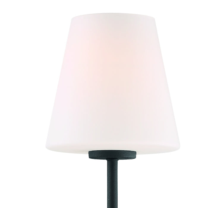 Crystorama LEN-250-OP-BF One Light Wall Sconce, Black Forged