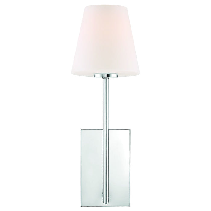 Crystorama LEN-250-OP-CH One Light Wall Sconce, Polished Chrome