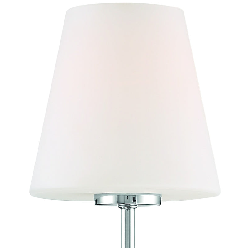 Crystorama LEN-250-OP-CH One Light Wall Sconce, Polished Chrome