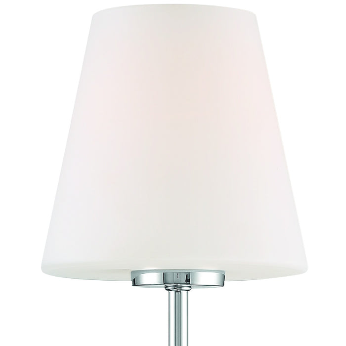 Crystorama LEN-250-OP-CH One Light Wall Sconce, Polished Chrome