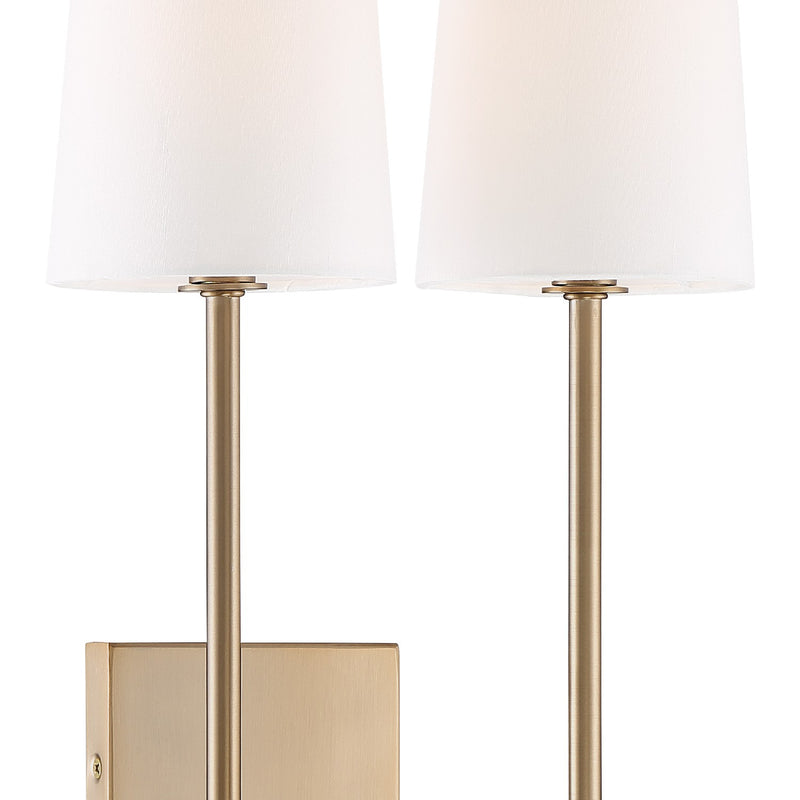 Crystorama LEN-252-VG Two Light Wall Sconce, Vibrant Gold