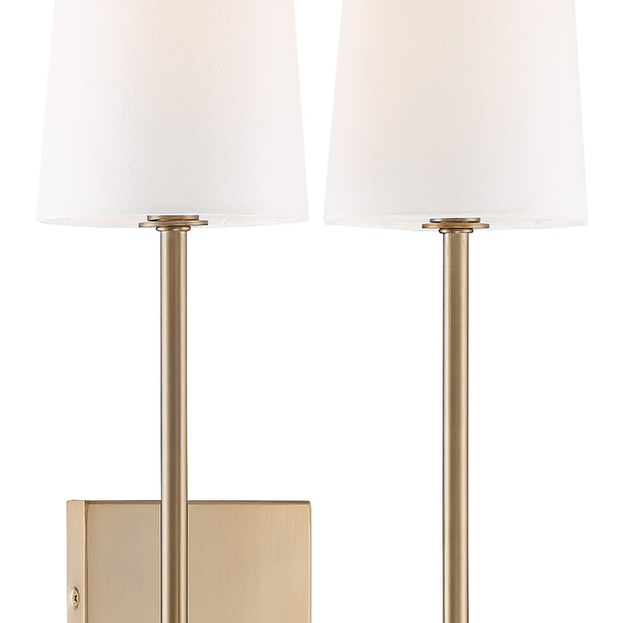 Crystorama LEN-252-VG Two Light Wall Sconce, Vibrant Gold