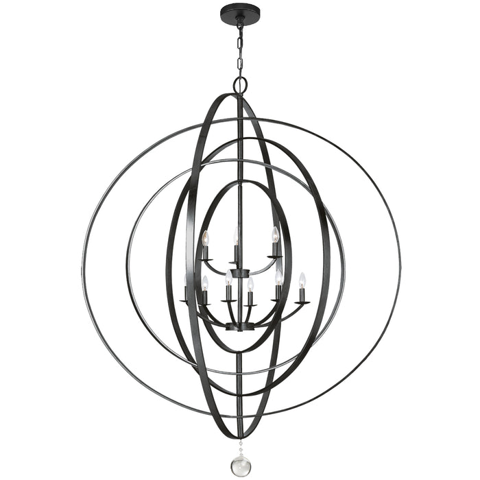 Crystorama 587-MK Nine Light Chandelier, Matte Black