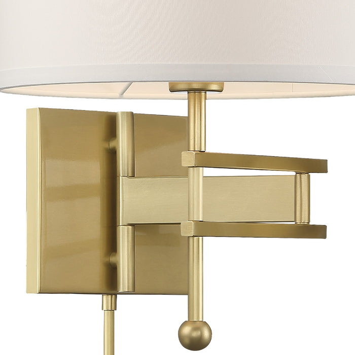 Crystorama MAR-A8031-AG One Light Wall Sconce, Aged Brass