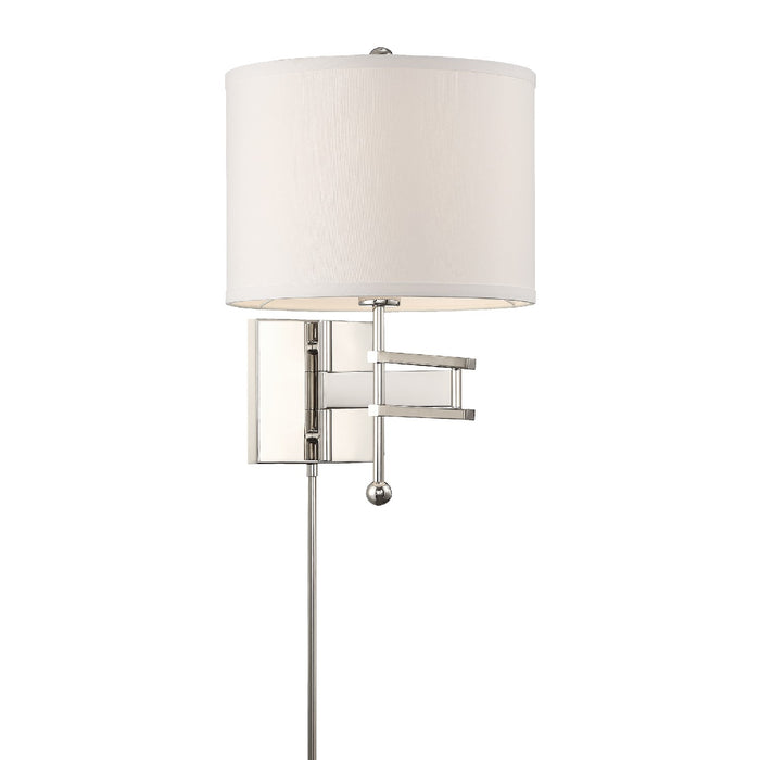 Crystorama MAR-A8031-PN One Light Wall Sconce, Polished Nickel