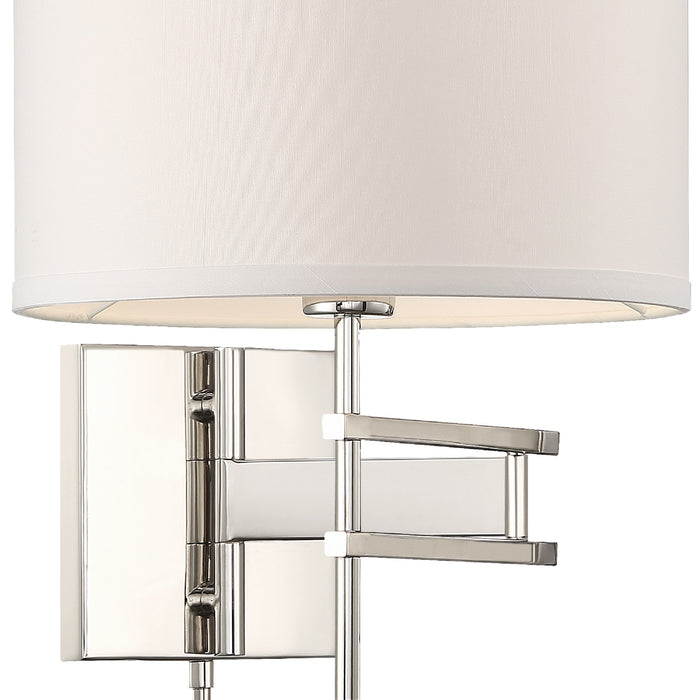 Crystorama MAR-A8031-PN One Light Wall Sconce, Polished Nickel