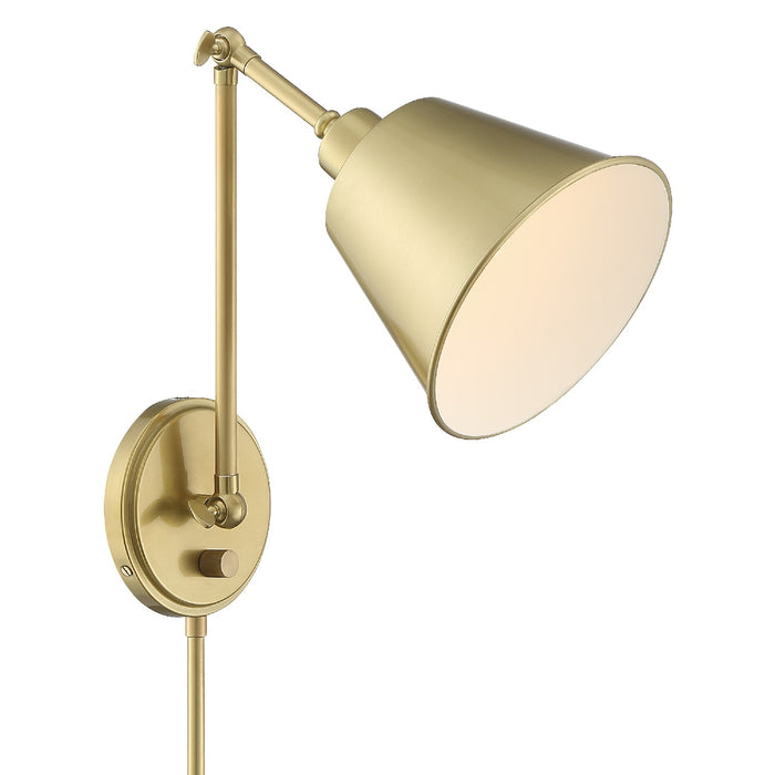 Crystorama MIT-A8020-AG One Light Wall Sconce, Aged Brass