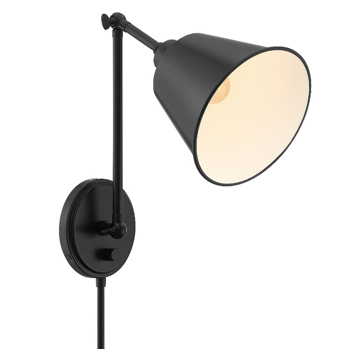 Crystorama MIT-A8020-MK One Light Wall Sconce, Matte Black