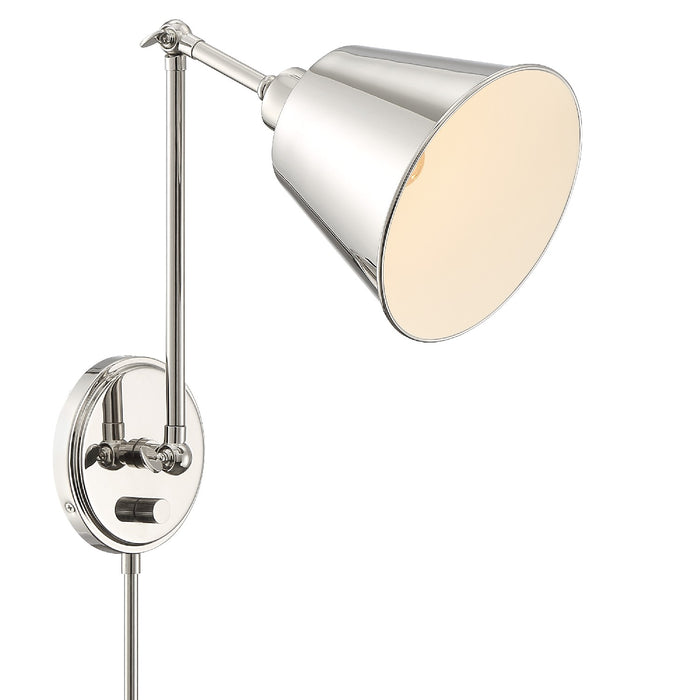 Crystorama MIT-A8020-PN One Light Wall Sconce, Polished Nickel