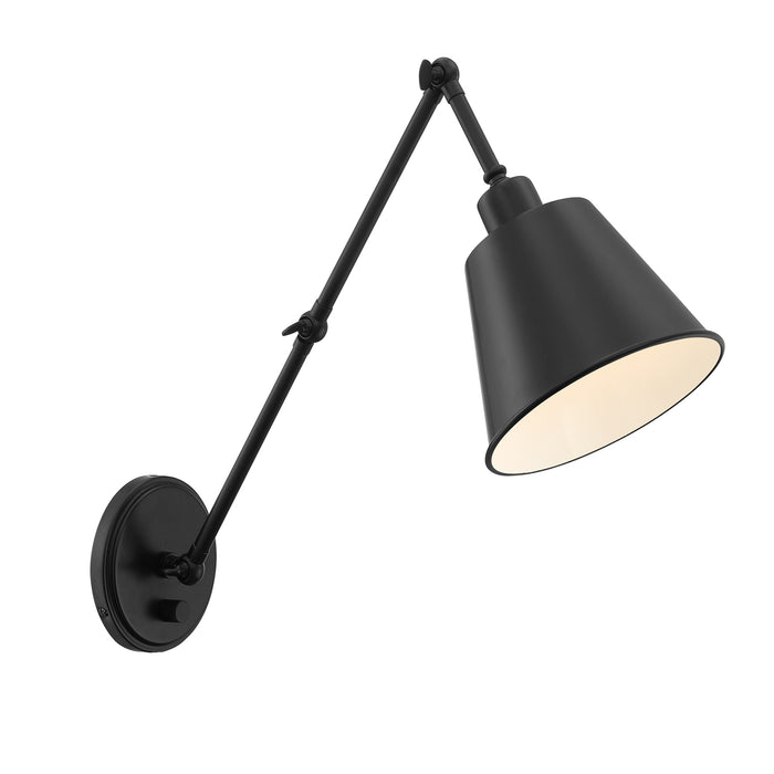 Crystorama MIT-A8021-MK One Light Wall Sconce, Matte Black