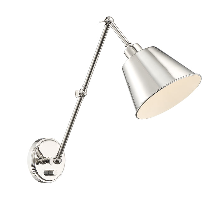 Crystorama MIT-A8021-PN One Light Wall Sconce, Polished Nickel