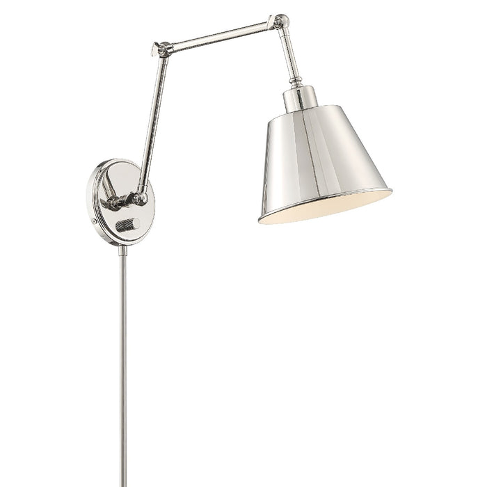 Crystorama MIT-A8021-PN One Light Wall Sconce, Polished Nickel