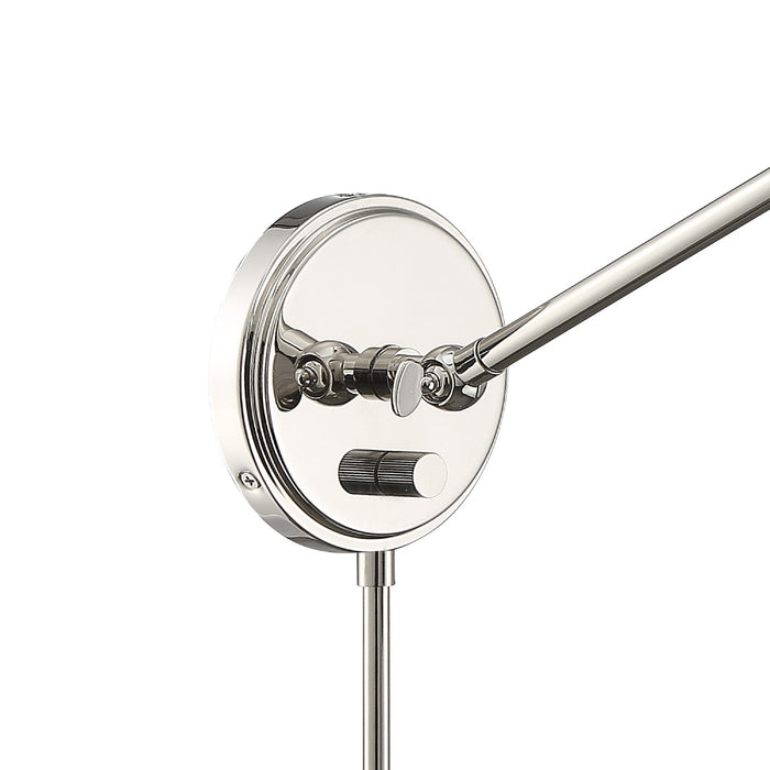 Crystorama MIT-A8021-PN One Light Wall Sconce, Polished Nickel