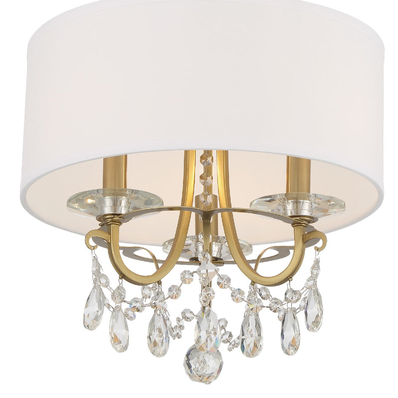 Crystorama 6623-VG-CL-S Three Light Chandelier, Vibrant Gold