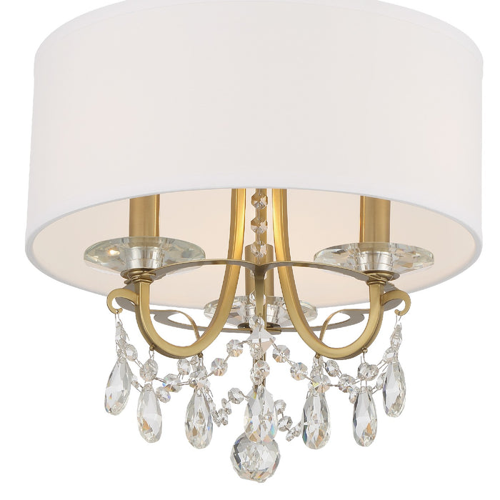 Crystorama 6623-VG-CL-SAQ Three Light Chandelier, Vibrant Gold