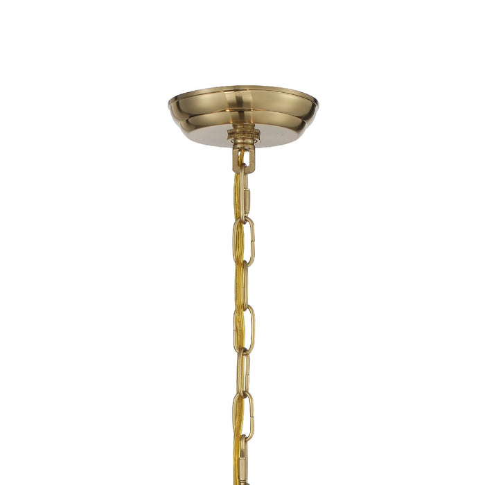 Crystorama 6623-VG-CL-SAQ Three Light Chandelier, Vibrant Gold