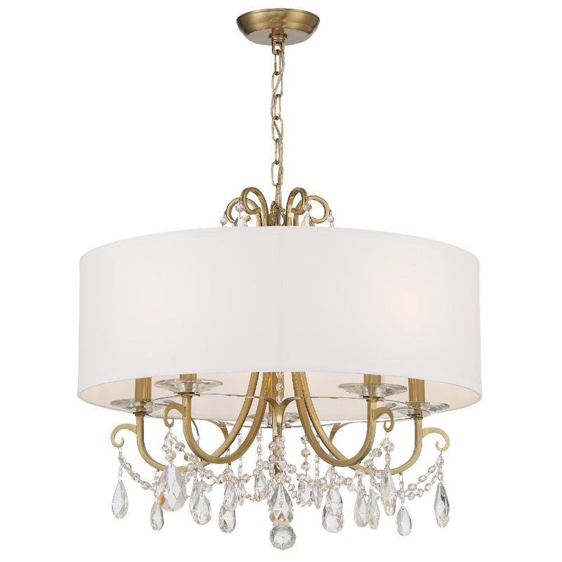 Crystorama 6625-VG-CL-MWP Five Light Chandelier, Vibrant Gold