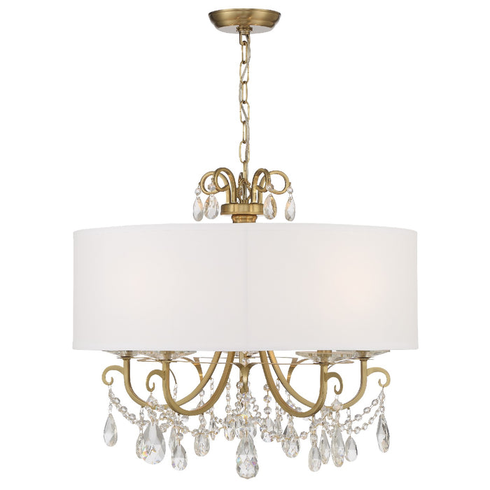 Crystorama 6625-VG-CL-S Five Light Chandelier, Vibrant Gold