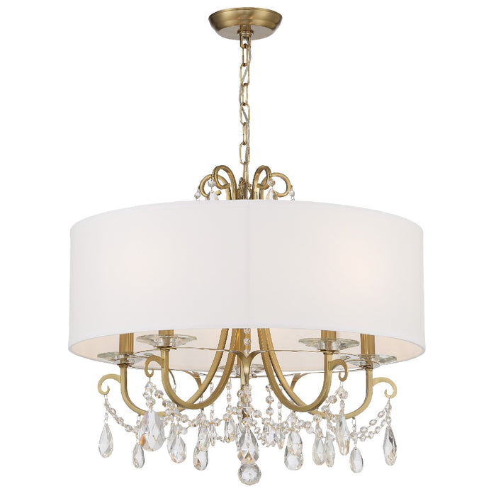 Crystorama 6625-VG-CL-SAQ Five Light Chandelier, Vibrant Gold