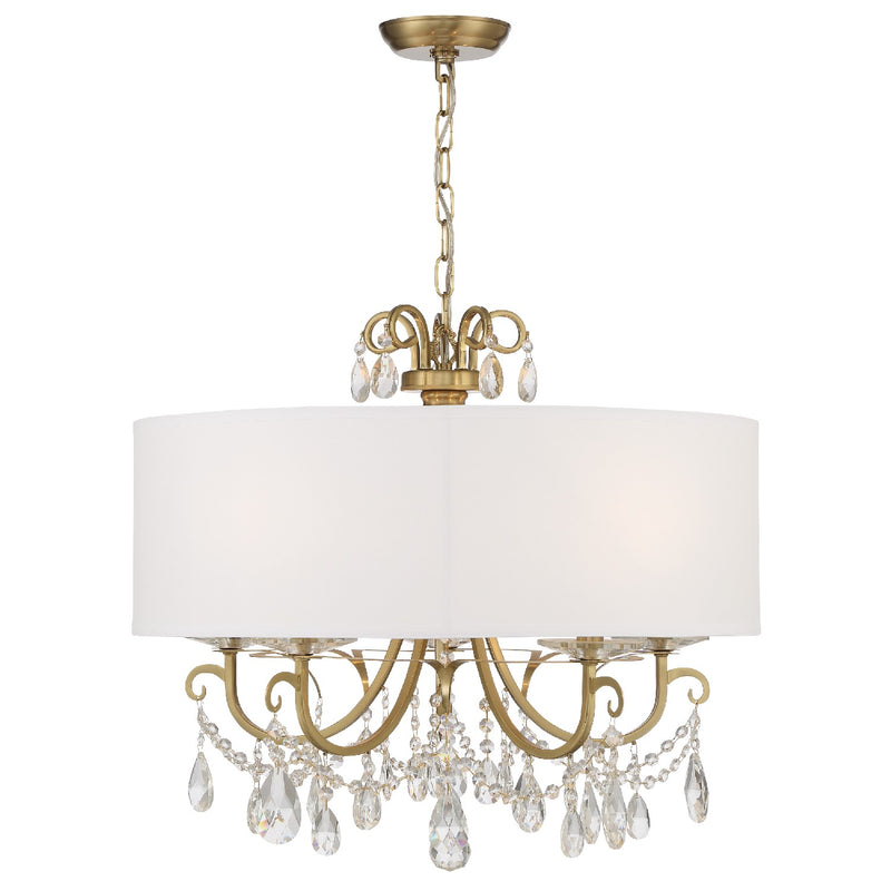 Crystorama 6625-VG-CL-SAQ Five Light Chandelier, Vibrant Gold