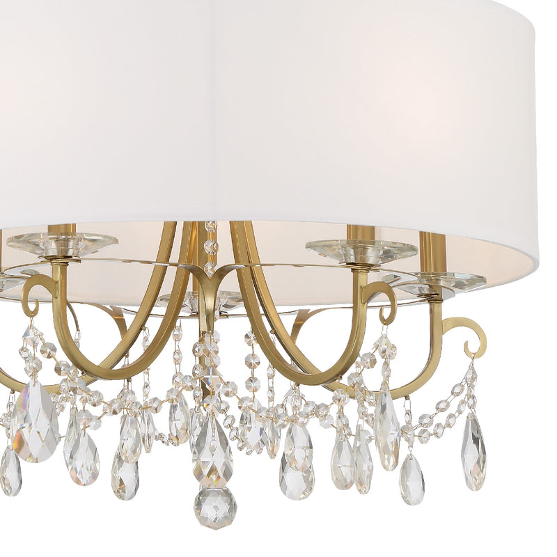 Crystorama 6625-VG-CL-SAQ Five Light Chandelier, Vibrant Gold