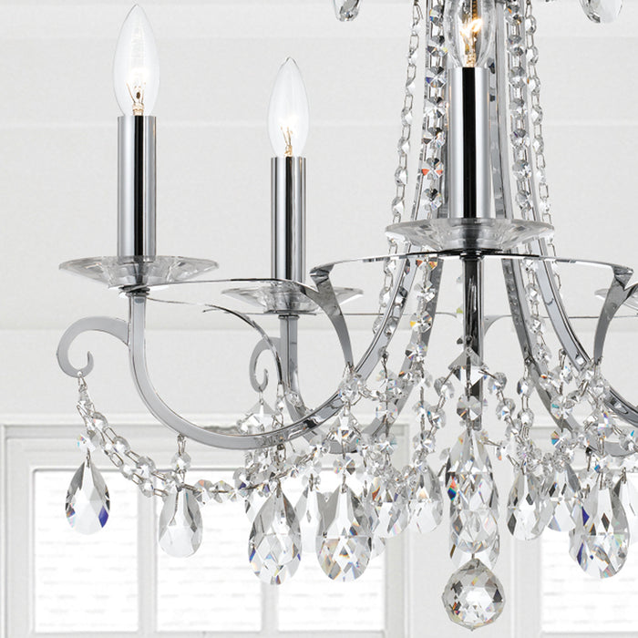 Crystorama 6825-CH-CL-SAQ Five Light Chandelier, Polished Chrome