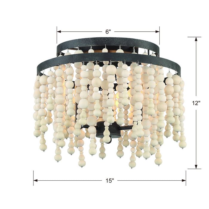 Crystorama POP-A5073-FB Three Light Semi Flush Mount, Forged Bronze