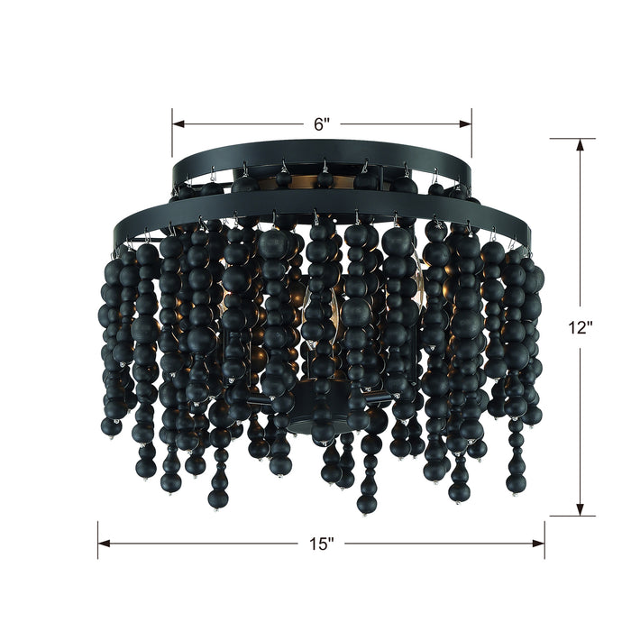 Crystorama POP-A5073-MK Three Light Semi Flush Mount, Matte Black
