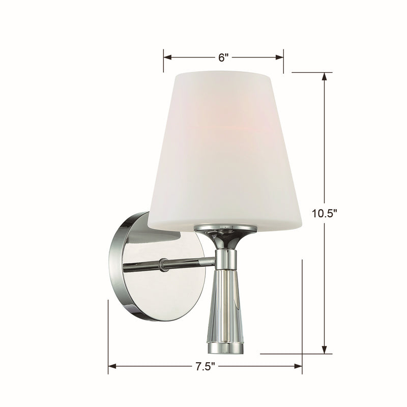 Crystorama RAM-A3401-PN One Light Wall Sconce, Polished Nickel